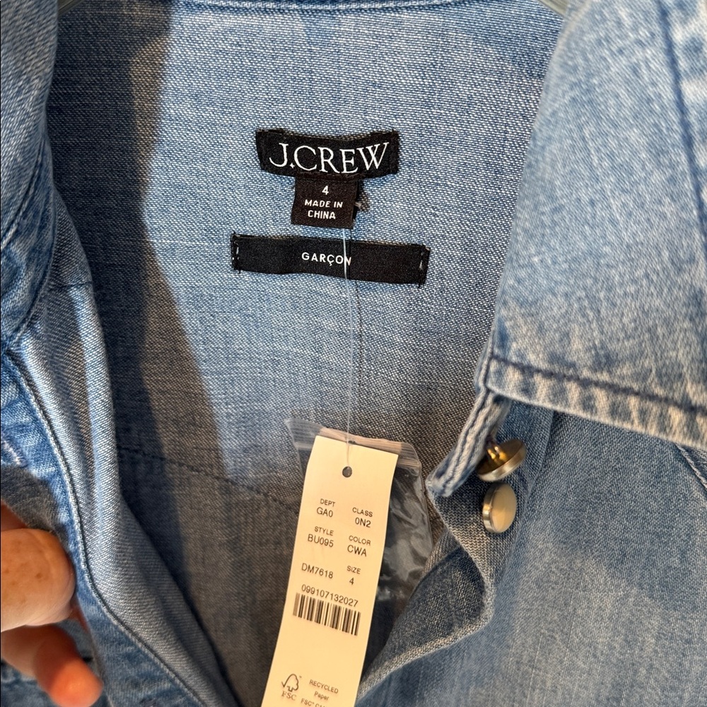 J. Crew Light Blue Denim Shirt - Picture 3 of 4